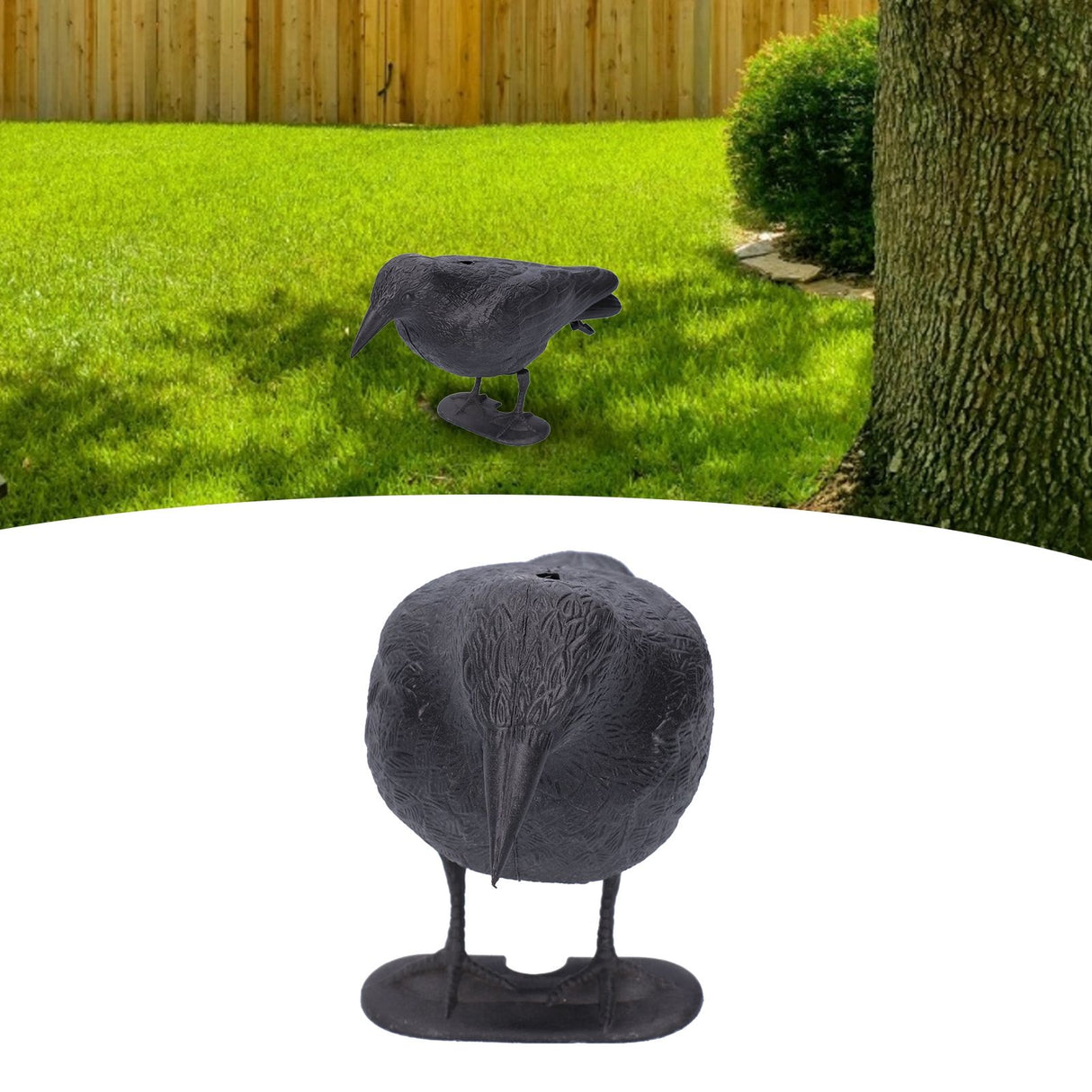 Simulation Plastic Crow Statue Hunting Bait Decoys Tool for Outdoor Garden Decoration