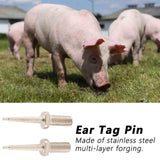 2Pcs Ear Tag Needle Stainless Steel Ear Tag Applicator Pliers Pin Nail for Cattle Pigs Sheep