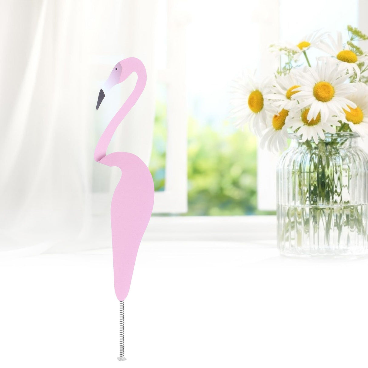 Beautiful Bird Shape Ornament Figurine for Outdoor Yard Art Patio Backyard DecorationLight Pink