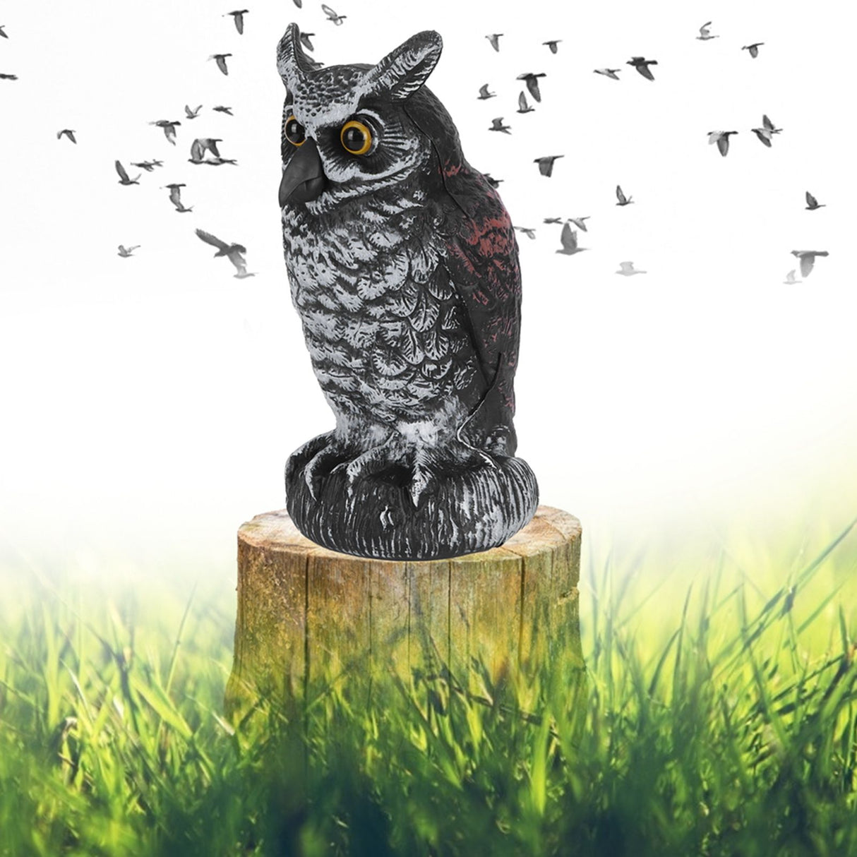 Fake Simulation Owl Statue Decoration Outdoor Garden Plastic Repeller Hunting Decoy1023‑1
