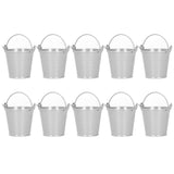 10PCS Flower Pot Mini Succulent Plant Pot Small Metal Bucket for Indoor Outdoor DecorSilver 4x5.5x6cm - Side View
