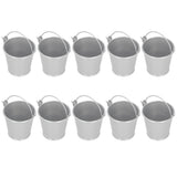 10PCS Flower Pot Mini Succulent Plant Pot Small Metal Bucket for Indoor Outdoor DecorSilver 4x5.5x6cm - 45-Degree Angle