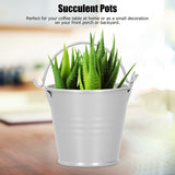 10PCS Flower Pot Mini Succulent Plant Pot Small Metal Bucket for Indoor Outdoor DecorSilver 4x5.5x6cm