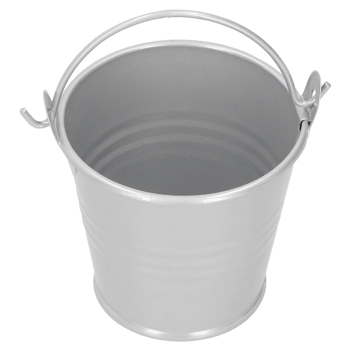 10PCS Flower Pot Mini Succulent Plant Pot Small Metal Bucket for Indoor Outdoor DecorSilver 4x5.5x6cm