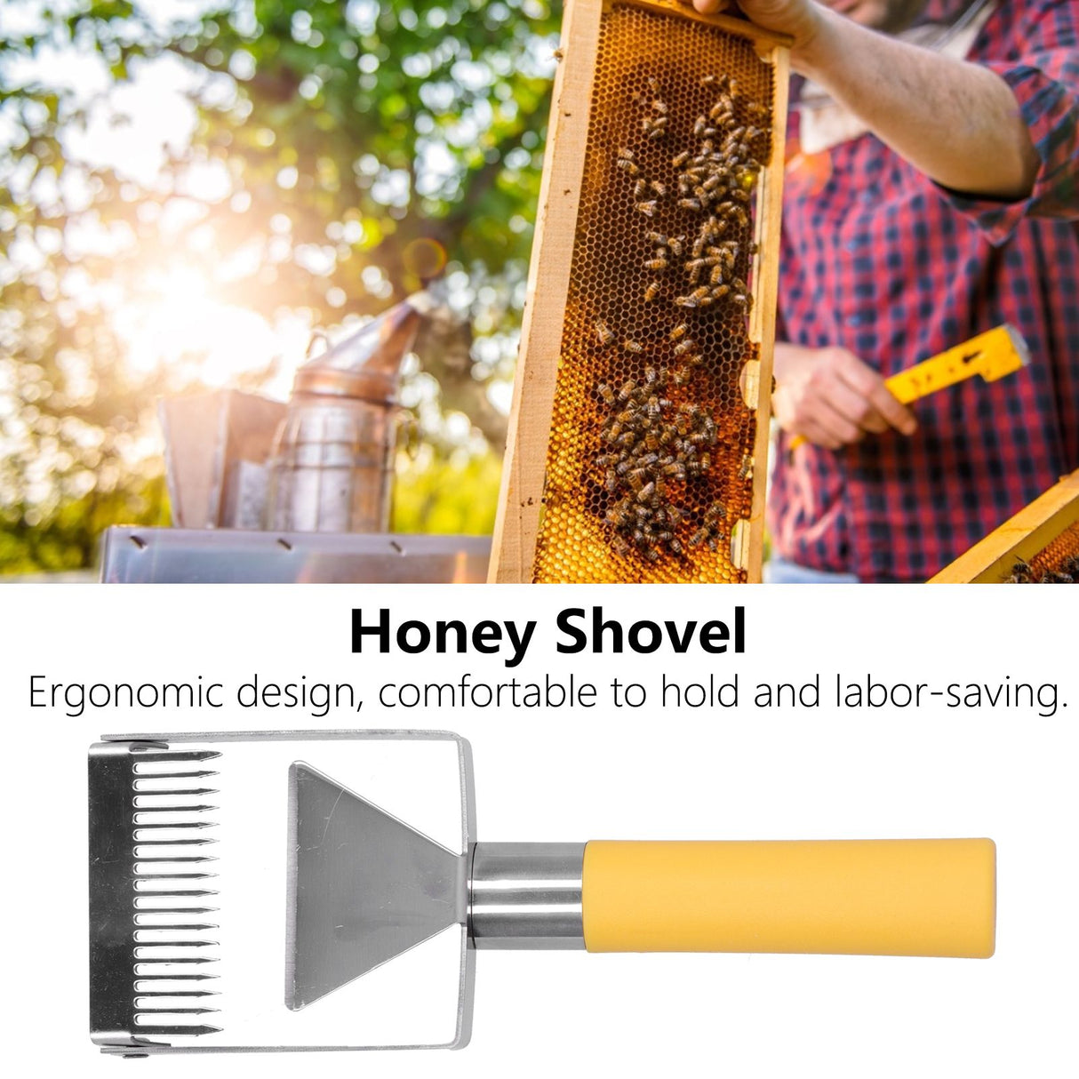 Stainless Steel Uncapping Fork Beekeeping Honey Fork Scraper Shovel Tool Apiculture Supplies
