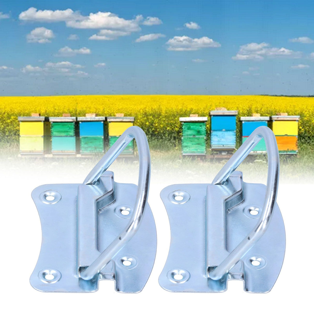2Pcs Beehive Handle Thicken Stainless Steel Handles for Beehive Box Beekeeping Supply