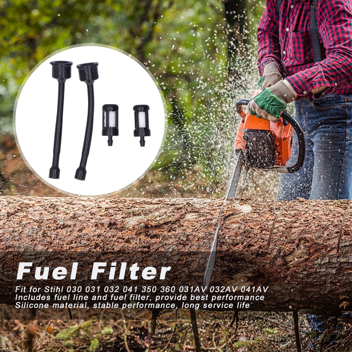 Fuel Line Fuel Filter Set Fit for Stihl 030 031 032 041 350 360 031AV 032AV 041AV