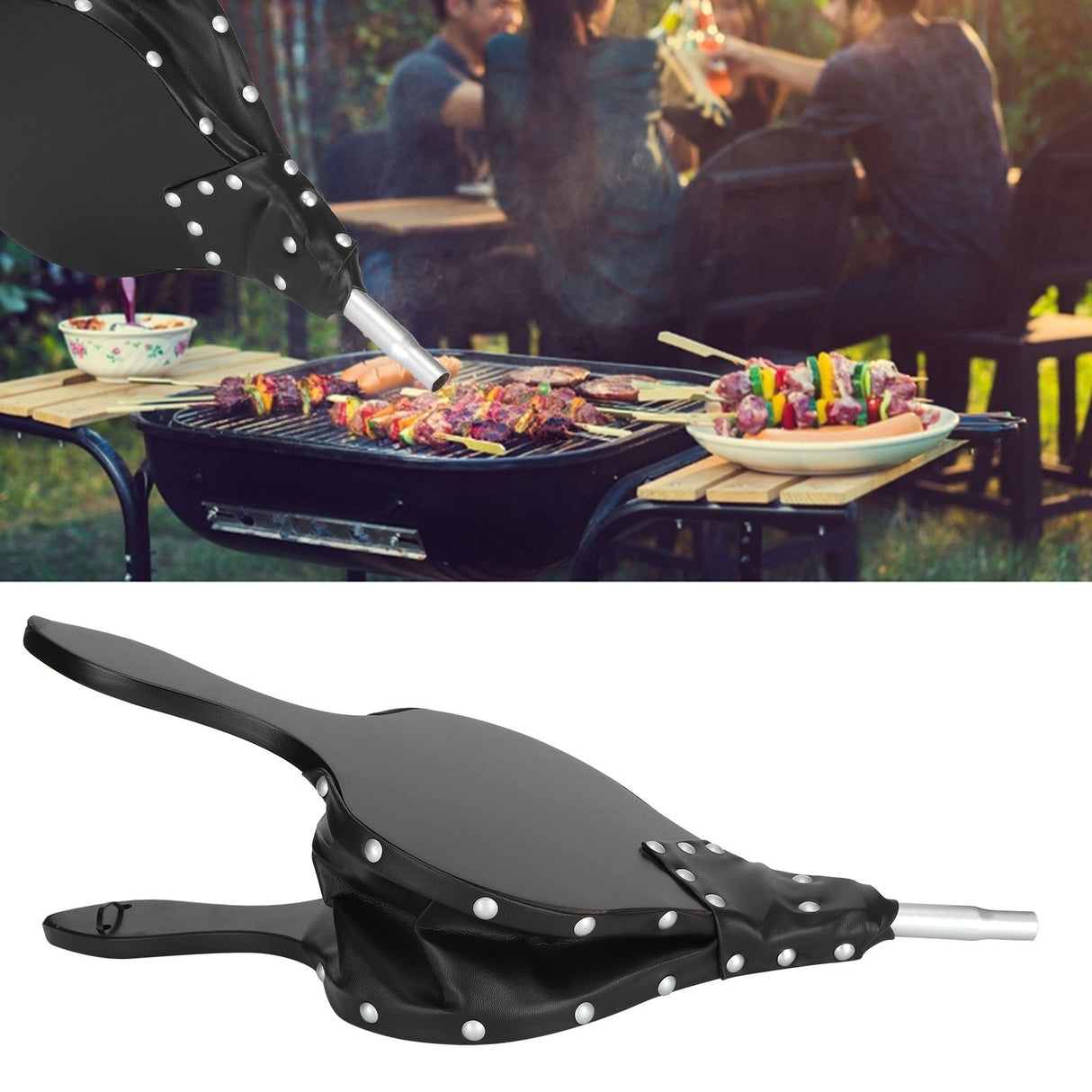 Fireplace Bellows Manual Wooden Blower for Indoor Outdoor Camping Barbecues Fireplaces