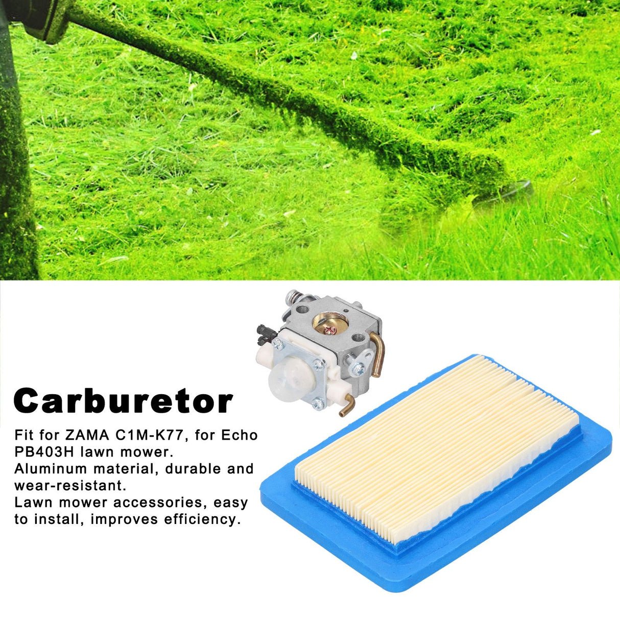 Aluminum Carburetor Set Garden Lawn Mower Accessories Parts Fit for ZAMA C1M‑K77