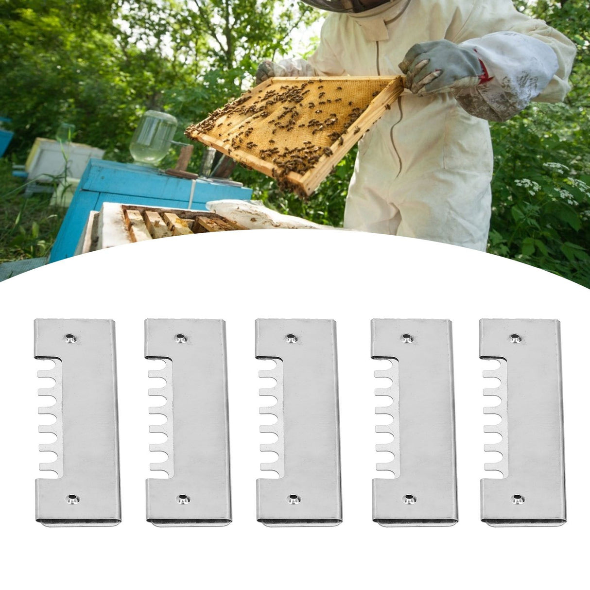 5Pcs Beehive Door Entrance Gate Stainless Steel Anti Escape Guard Beekeeping Accessory