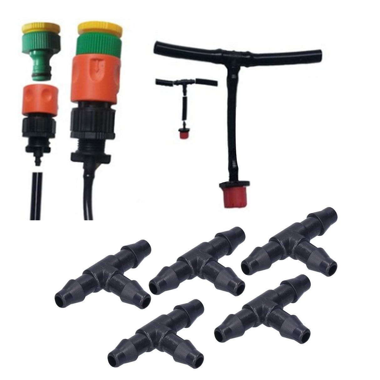 100PCS Tee Connector 4/7 Hose Connector Garden Irrigation Fittings for Micro Sprinkler Irrigation