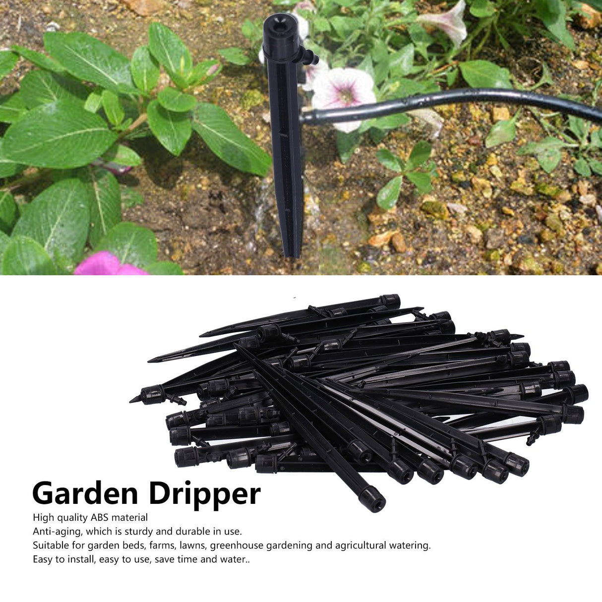 50PCS 1/4 Ground Insert Type Irrigation Dripper Drip Sprinkler for Garden Watering System