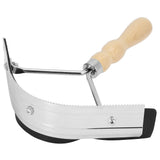 Horse Sweat Scraper with Wood Handle Non Slip Horse Cleaning Grooming Tool Farm Supplies - Side View