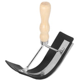 Horse Sweat Scraper with Wood Handle Non Slip Horse Cleaning Grooming Tool Farm Supplies - Close-Up Angle