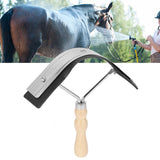 Horse Sweat Scraper with Wood Handle Non Slip Horse Cleaning Grooming Tool Farm Supplies