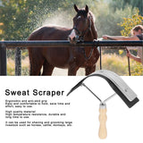 Horse Sweat Scraper with Wood Handle Non Slip Horse Cleaning Grooming Tool Farm Supplies
