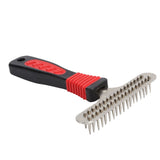 Pet Fur Grooming Rake Stainless Steel Cleaning Brush Comb Dematting Tool for Dogs RabbitsDouble Row