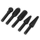 5PCs set Wood Carving File Rasp Woodworking Special Shaped Rotating Embossed Grinding Head