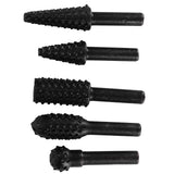 5PCs set Wood Carving File Rasp Woodworking Special Shaped Rotating Embossed Grinding Head