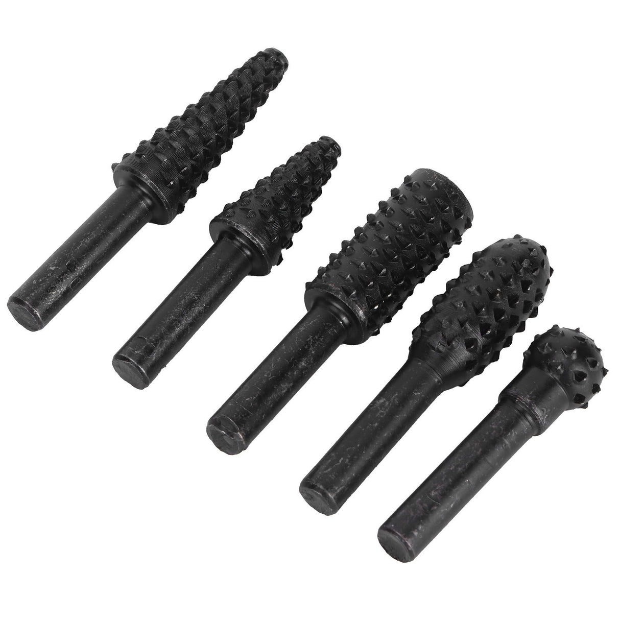 5PCs set Wood Carving File Rasp Woodworking Special Shaped Rotating Embossed Grinding Head