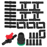 34Pcs/Set Drip Irrigation Kit G1/2 Faucet Adapter Tee Connector Spray Watering Supplies - Front View