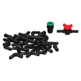 34Pcs/Set Drip Irrigation Kit G1/2 Faucet Adapter Tee Connector Spray Watering Supplies - Top-Down View