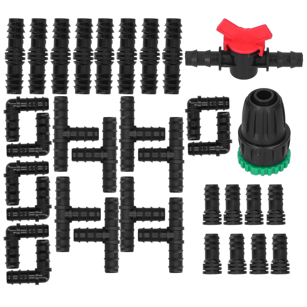34Pcs/Set Drip Irrigation Kit G1/2 Faucet Adapter Tee Connector Spray Watering Supplies