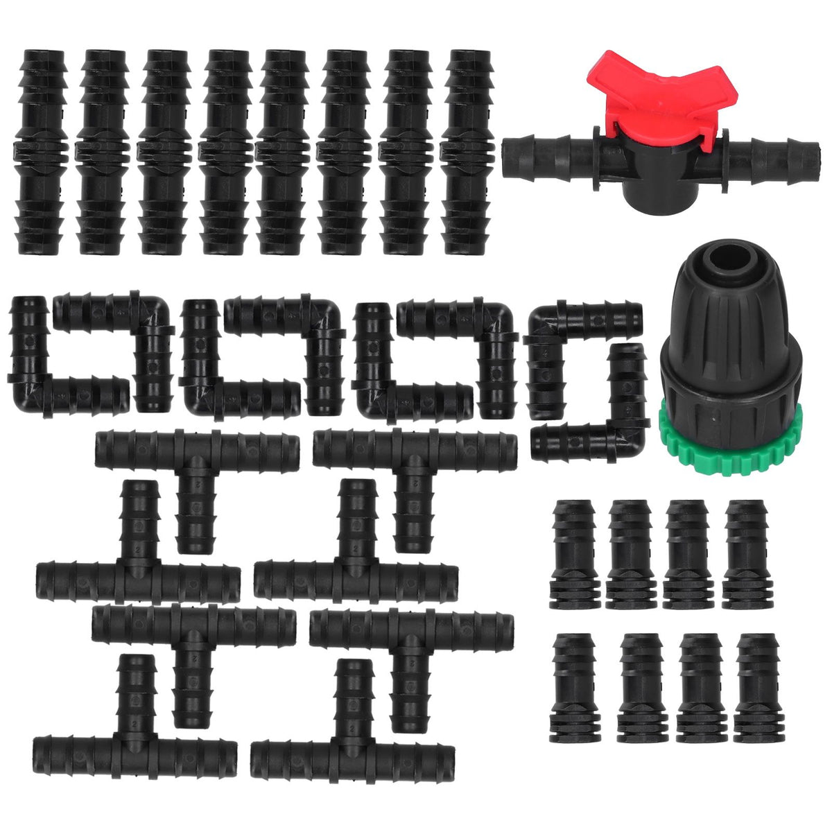 34Pcs/Set Drip Irrigation Kit G1/2 Faucet Adapter Tee Connector Spray Watering Supplies