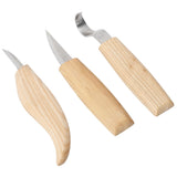 3Pcs/Set DIY Woodcarving Cutter Kit Stainless Steel Knives Woodworking Accessory - Extra Image