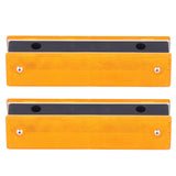 2PCS Rectangle Reflective Sign Road Stud Marker for Highway Traffic Warning Facilities(YellowYellow )