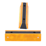 2PCS Rectangle Reflective Sign Road Stud Marker for Highway Traffic Warning Facilities(YellowYellow )
