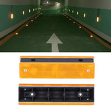 2PCS Rectangle Reflective Sign Road Stud Marker for Highway Traffic Warning Facilities(YellowYellow )