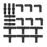 18Pcs/Set Hose Connector Drip Irrigation System Garden 1/2 Hose Drip Irrigation Accessories - Top-Down View