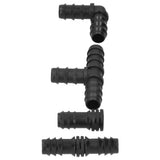 20Pcs/Set Drip Irrigation Sprinkler System Elbow Tee Coupling Connectors Garden Supplies - Rear View