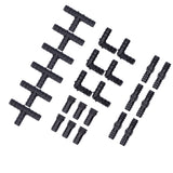 24Pcs/Set Drip Irrigation Fitting Kit 1/2 Tubing Barbed Connectors for Garden Greenhouse - Top-Down View