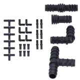 24Pcs/Set Drip Irrigation Fitting Kit 1/2 Tubing Barbed Connectors for Garden Greenhouse - Rear View