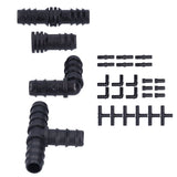 24Pcs/Set Drip Irrigation Fitting Kit 1/2 Tubing Barbed Connectors for Garden Greenhouse
