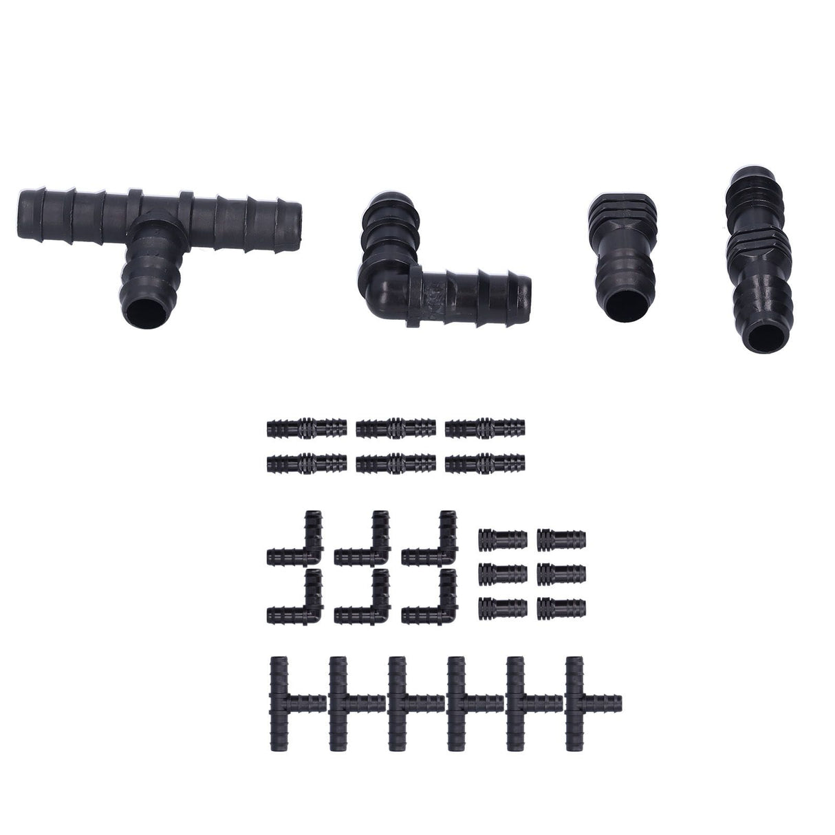 24Pcs/Set Drip Irrigation Fitting Kit 1/2 Tubing Barbed Connectors for Garden Greenhouse