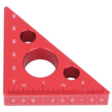 Aluminum Alloy Triangular Ruler Thicken Height Ruler DIY Woodworking Measuring Tool - 45-Degree Angle