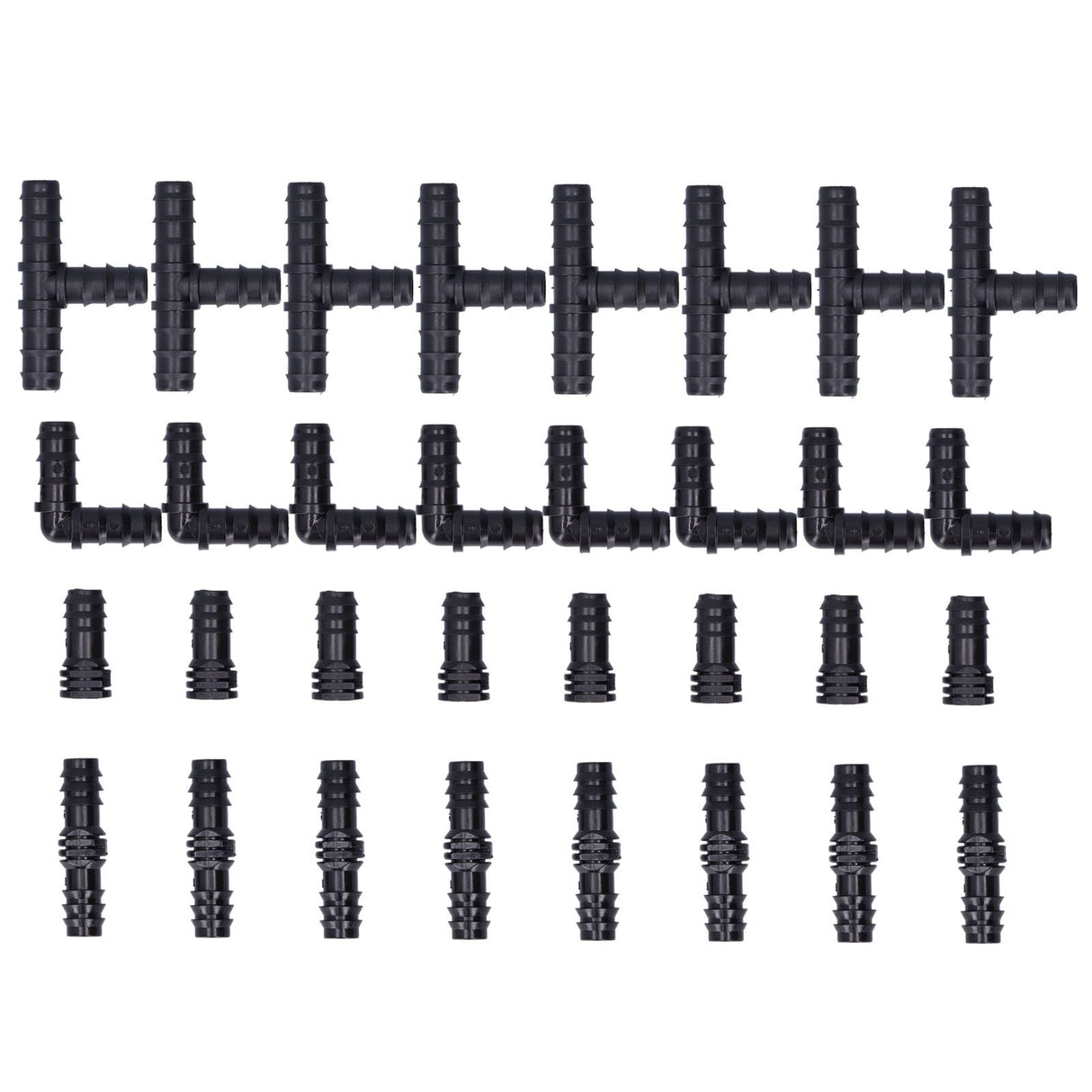 32Pcs/Set Drip Irrigation Tees Connectors Kit 1/2 Tubing Set Garden Greenhouse Sprinkler System