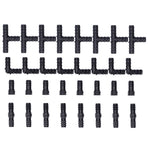 32Pcs/Set Drip Irrigation Tees Connectors Kit 1/2 Tubing Set Garden Greenhouse Sprinkler System