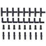 32Pcs/Set Drip Irrigation Tees Connectors Kit 1/2 Tubing Set Garden Greenhouse Sprinkler System