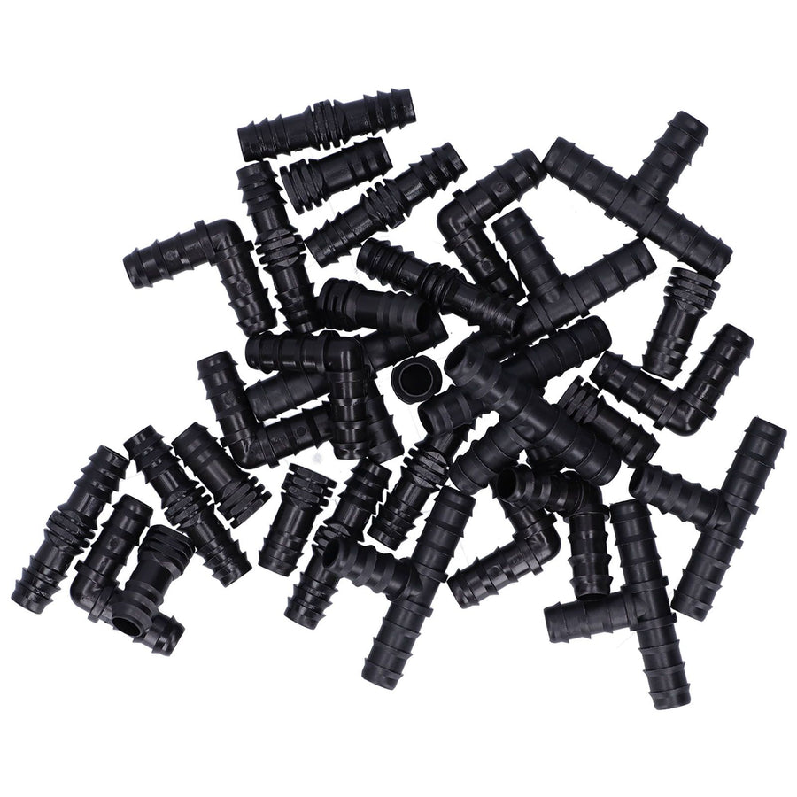 32Pcs/Set Drip Irrigation Tees Connectors Kit 1/2 Tubing Set Garden Greenhouse Sprinkler System