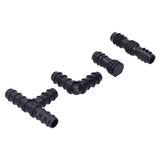 32Pcs/Set Drip Irrigation Tees Connectors Kit 1/2 Tubing Set Garden Greenhouse Sprinkler System - Low Angle