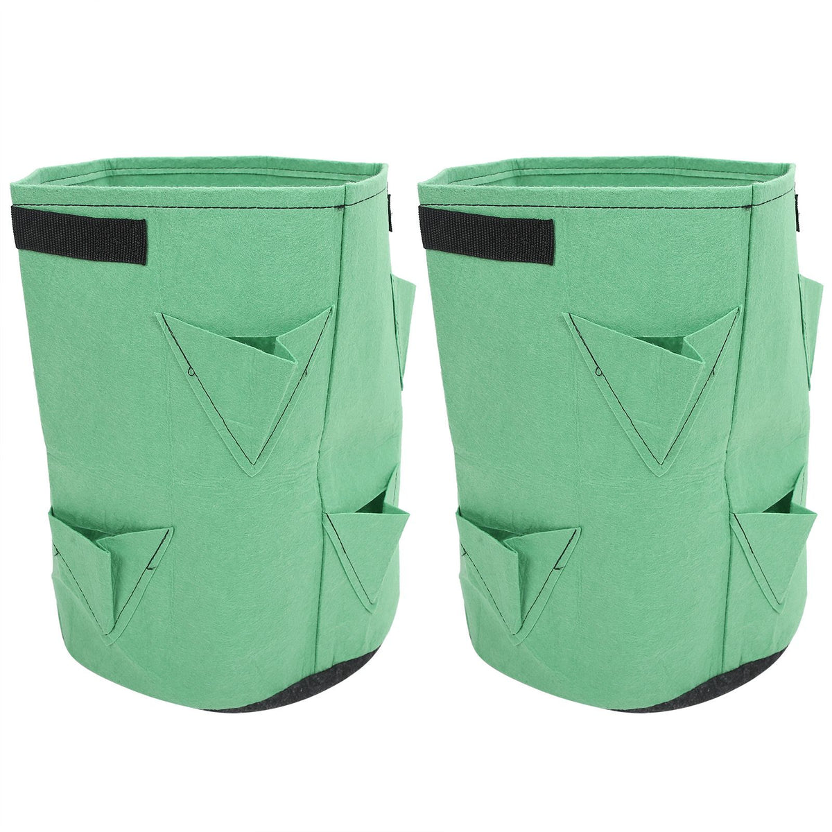 2Pcs 8‑Pockets Strawberry Planting Bag Flower and Vegetable Planting Buckets for Gardening