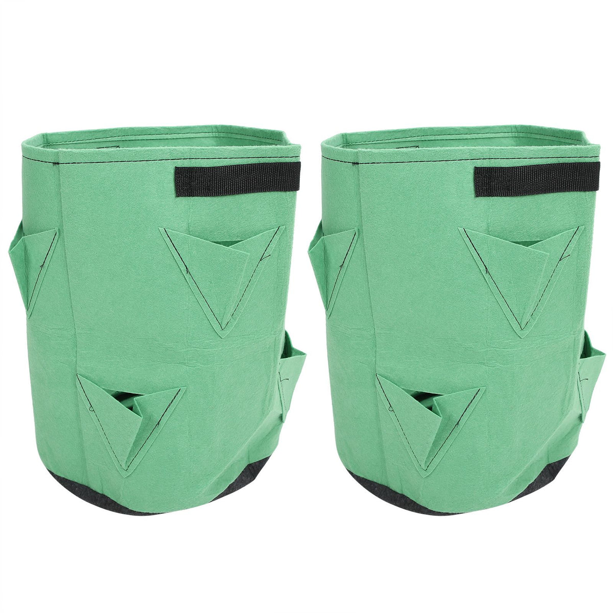 2Pcs 8‑Pockets Strawberry Planting Bag Flower and Vegetable Planting Buckets for Gardening