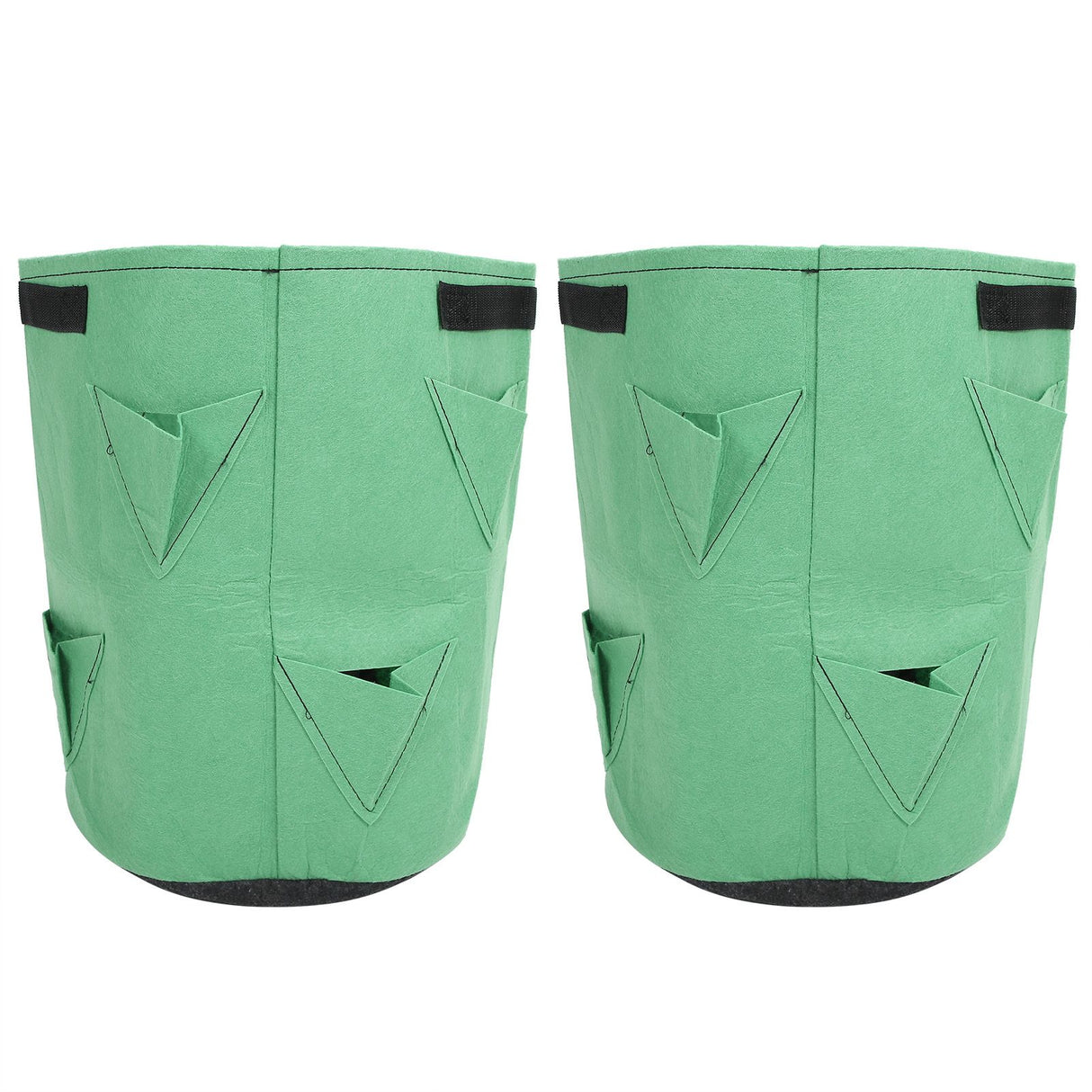2Pcs 8‑Pockets Strawberry Planting Bag Flower and Vegetable Planting Buckets for Gardening