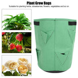 2Pcs 8‑Pockets Strawberry Planting Bag Flower and Vegetable Planting Buckets for Gardening