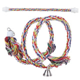 2Pcs Bird Stand Rope with Bell Colorful Hanging Cotton Rope Parrots Climbing Bar Toys