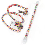 2Pcs Bird Stand Rope with Bell Colorful Hanging Cotton Rope Parrots Climbing Bar Toys - Side View